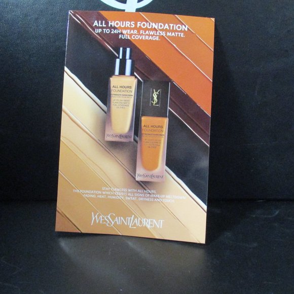 YSL YVES SAINT LAURENT #2 ALL HOURS FOUNDATION SAMPLE CARD LOT OF 5 - Picture 3 of 3